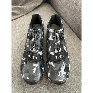 Swisswell Road Cycling Shoes Self Locking Mountain Bike Shoes Mens Size 44 Camo
